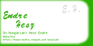 endre hesz business card